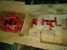 Wood Gluing Clamp-Set Quick-Release Heavy-Duty Metal Wide-Base 3/4