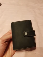 Tarjetero de aluminio con bloqueo Rfid para hombre, billetera de cuero Crazy Horse, porta tarjeta de crédito grande, monedero