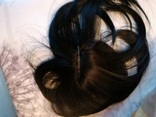 Gros-Pinza con flecos de pelo sintético, flequillo liso de fibra de alta temperatura, extensión de cabello