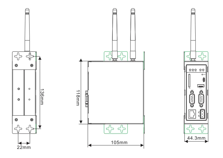 Cortex A8 600 MHz, 128MB FLASH, DDRIII 128 MB, Ethernet, RS232* 2, изоляция RS422/RS485, изоляция RS485* 2
