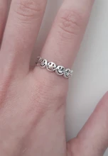 Anillos abiertos con cara feliz sonriente para mujer, anillos abiertos ajustables apilables de enlace, joyería trenzada, Color plateado antiguo Punk, A835