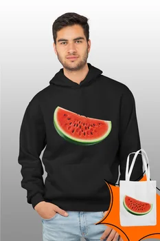 

Angemiel Wear Watermelon Black Male Hooded Sweatshirt Bags Kombin