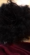 Alileader-moño de pelo rizado, extensiones de cabello sintético con pinza, coleta corta, coleta Afro esponjosa, moño para el cabello