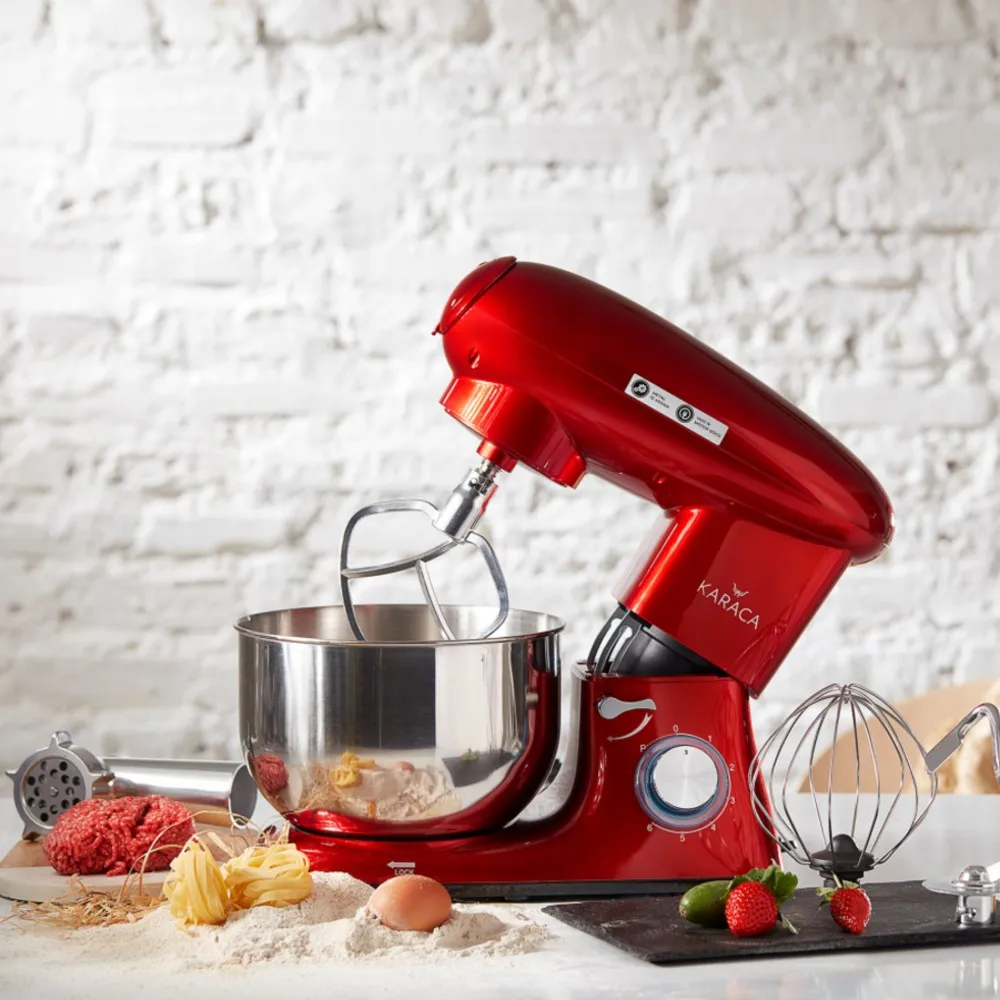 Stand Mixer Meat Grinder Machine Kitchen Robot Food Blender Bowl Dough Kneader Egg Mixer Beater Stainless Steel Electric Cake