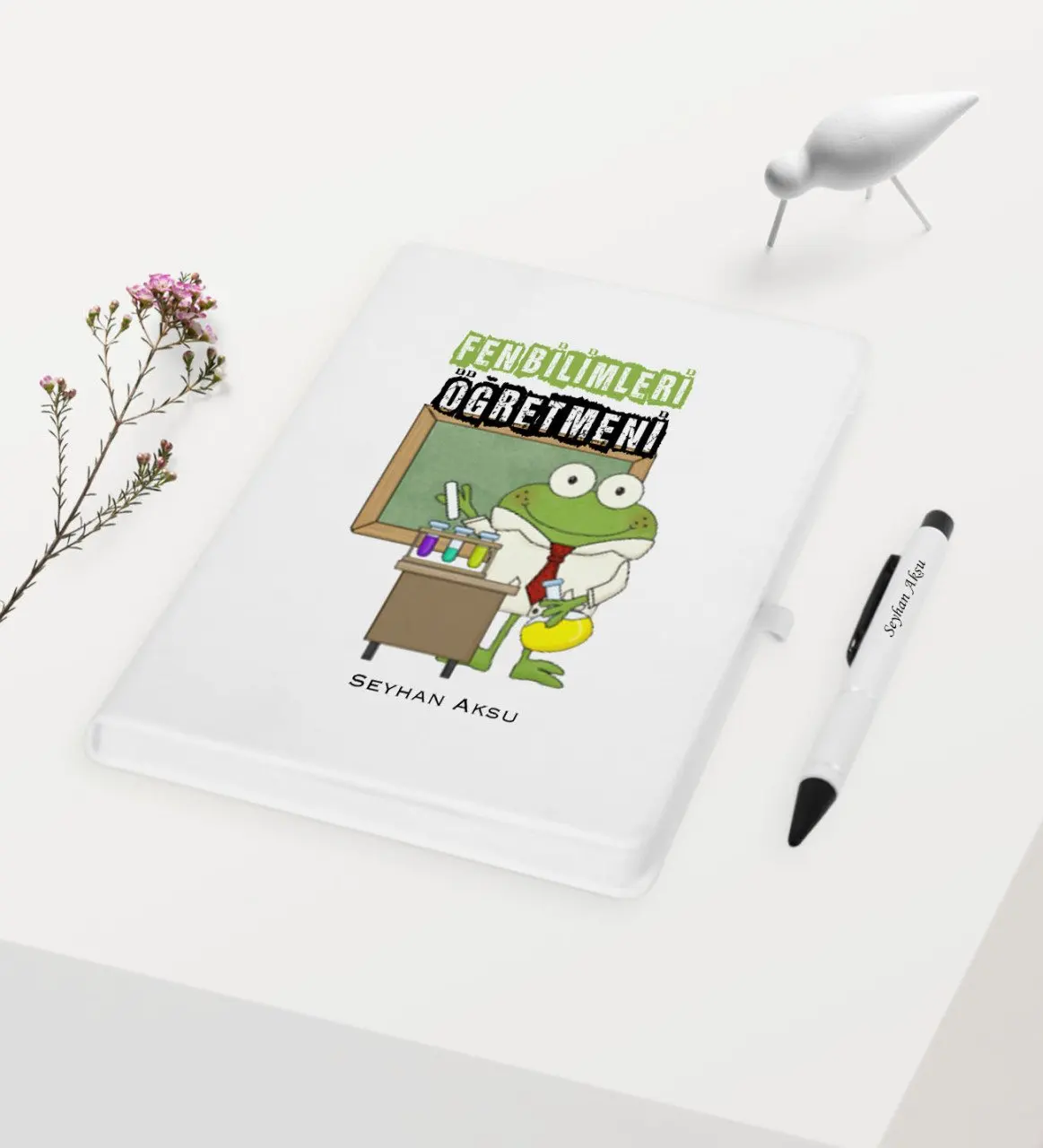 Персонализированная белая ручка для записной книжки Science Teacher подарочный набор-2 |