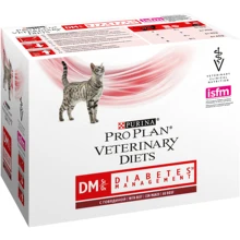 Консервированные продукты Pro Plan ветеринарные диеты DM, сахарный диабет для кошек, с говядиной, 40 пауков, 85 г каждый
