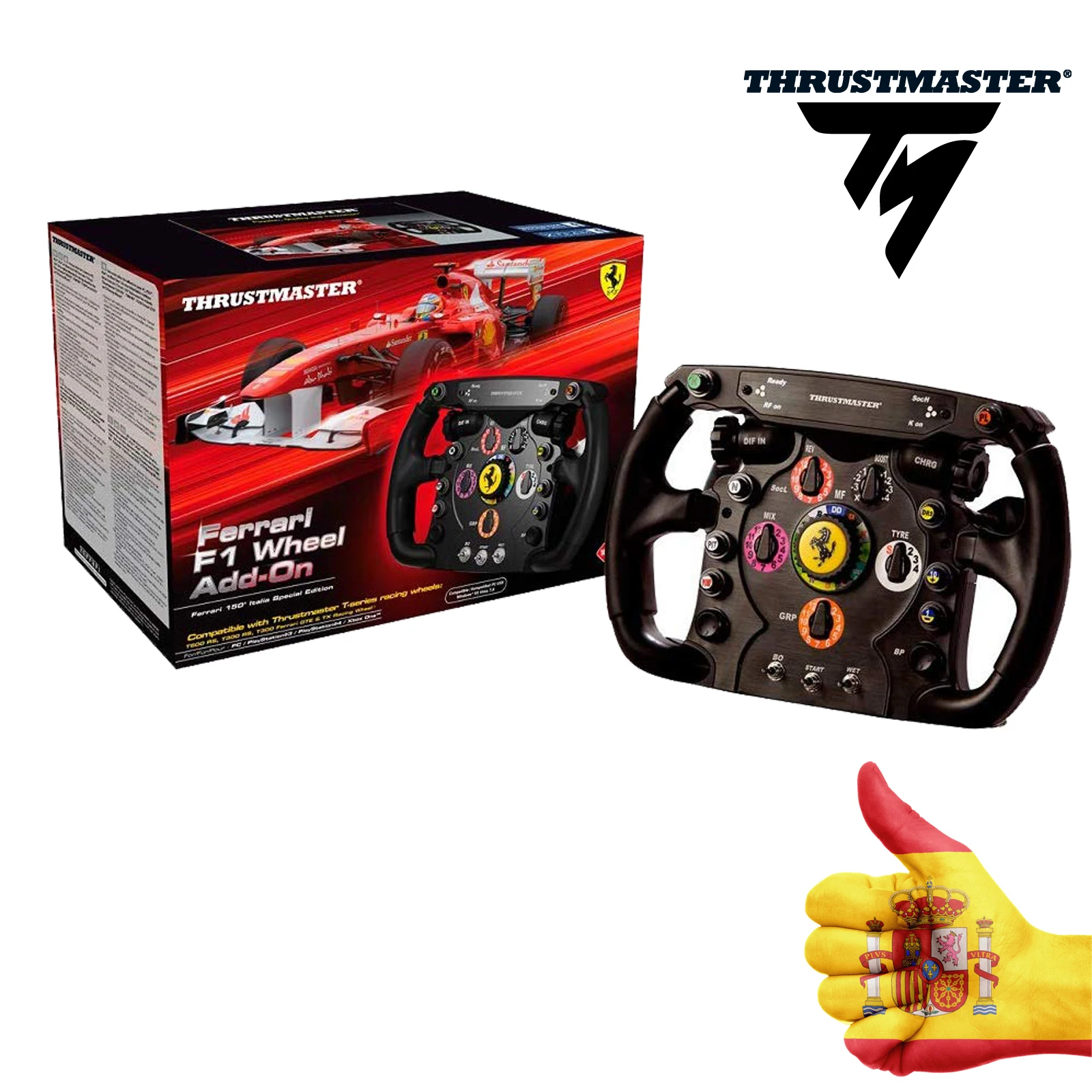 Volante Thraspmaster 4160571 Ferrari F1-Componente Aggiuntivo Compati T500 Rs, T300Rs, T300 Ferrari Gte, Tx Racing Wheel Ferrari 458 Italia