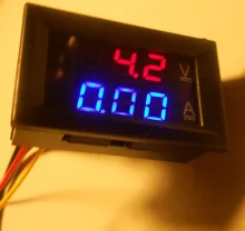 0,56 pulgadas Mini Digital voltímetro amperímetro DC 100V 10A Panel Amp voltios medidor de corriente de voltaje probador Azul Rojo de doble LED pantalla