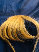 Envy Look-flequillo de cabeza frontal con flecos de aire cosidos, fuerte, Color marrón oscuro y Rubio