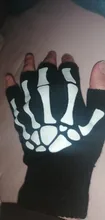 Guantes de medio dedo con estampado fluorescente para niños, guantes de punto con esqueleto de Calavera, color negro, para Otoño e Invierno
