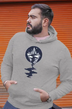 

Angemiel Wear Mountain River Motifs Gray Men 'S Hooded Sweatshirt