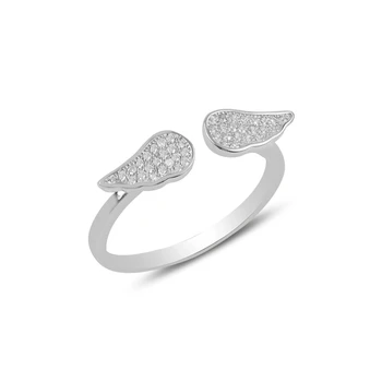 

Silver 925 Sterling Zircon Wing Ring