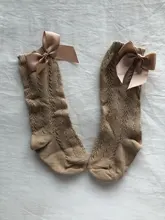 Calcetines largos de tubo para niños y niñas, calcetines con lazo hasta la rodilla, de princesa, España, Verano