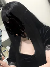 GEMMA Cosplay largo negro recto pelucas sintéticas con flequillo para las mujeres de África americano Lolita de diario fiesta resistente al calor de fibra