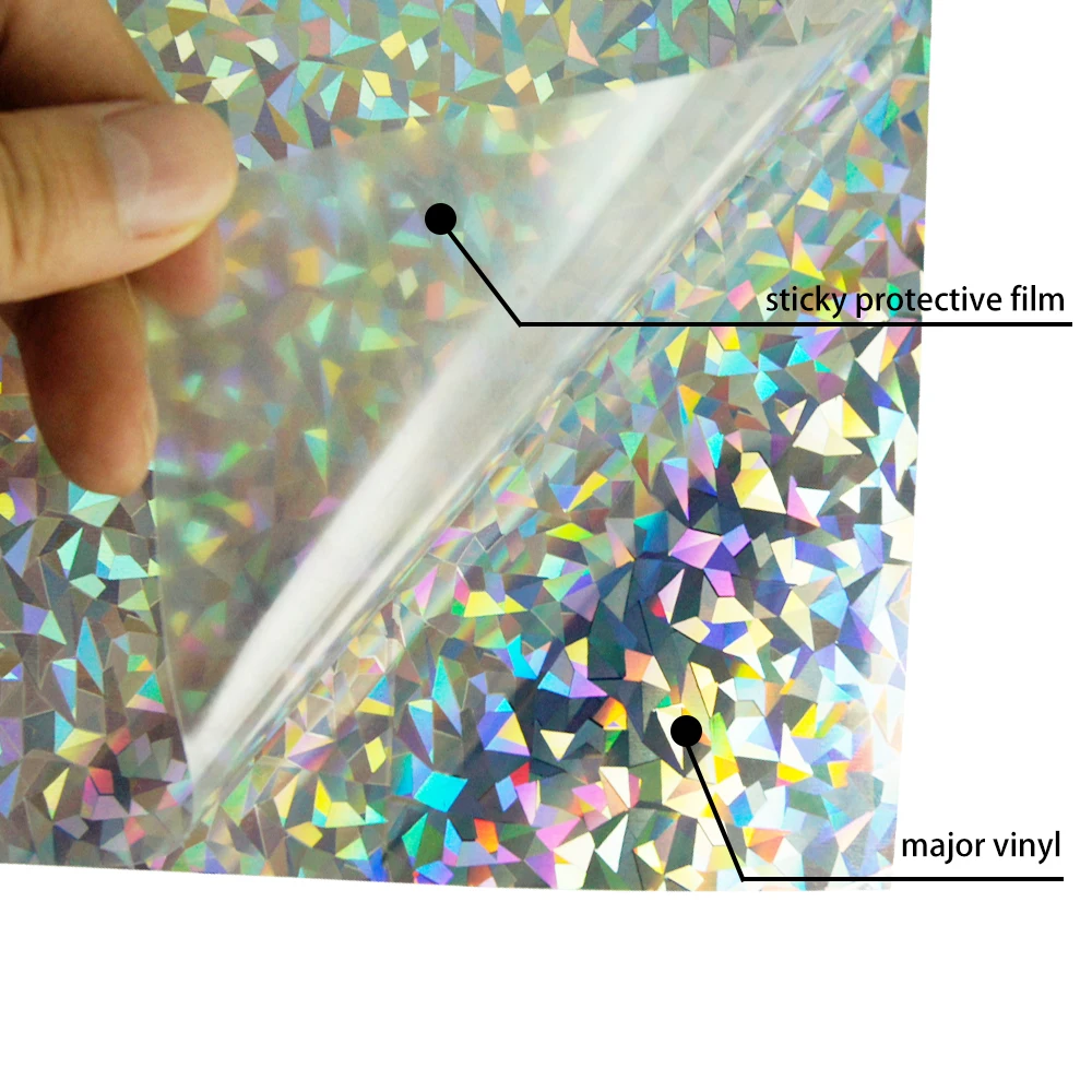 HTV Broken Glass/Holographic Rainbow Heat Transfer Vinyl Iron on Garment  DIY