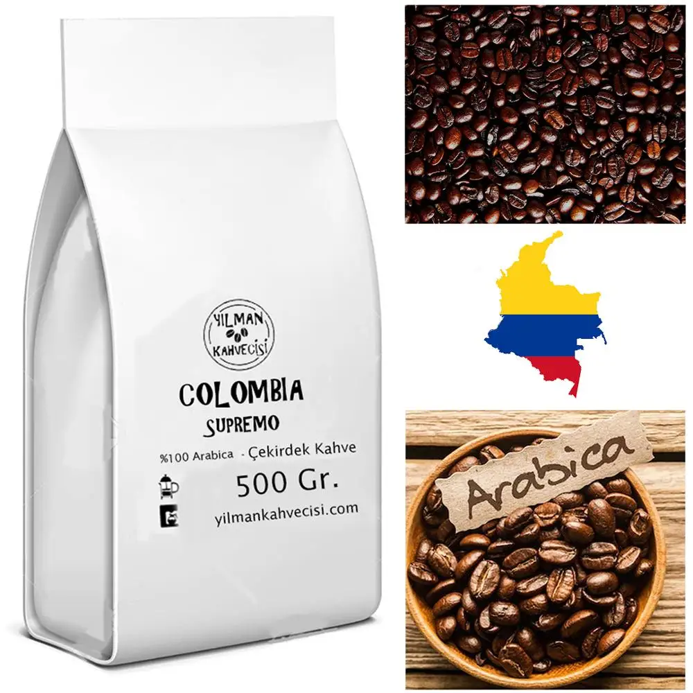 Кофейные зерна Yılman Kahvecisi % 100 Arabica Colombia Supremo свежежареные целые и зерно 250/500/г | Дом