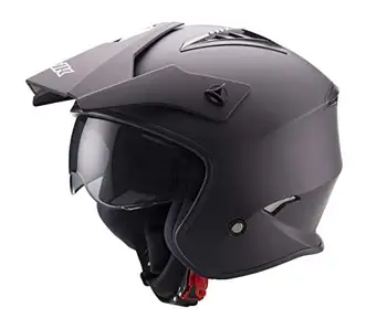 

UNIK Ct-07 Trial Helmet with Solar Glasses, Colour-Black Mate, Size-Extra Helmet, male, x-Small