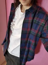 Plaid Shirt Blouse Women Tops Blusas Long-Sleeve Loose Flannel Plus-Size Cotton New-Brand