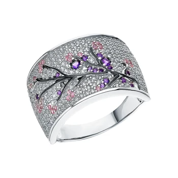 

Silver ring with cubic zirconia sunlight sample 925