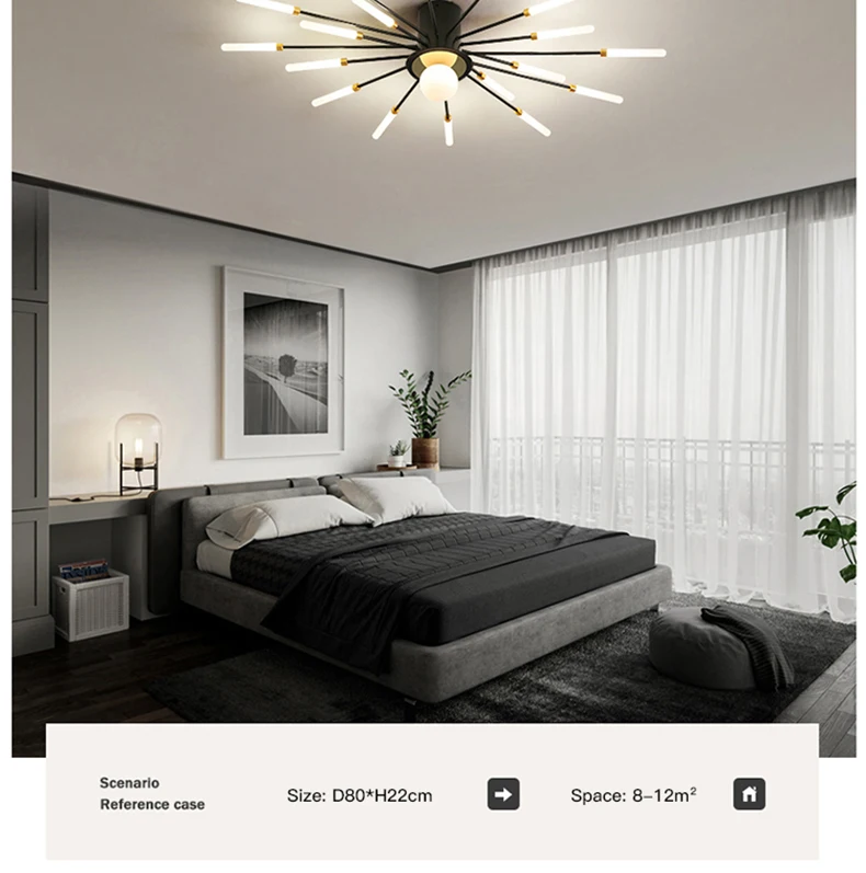 chandelier for living room Modern Ceiling Lamp For Living Room Hall Bedroom Indoor Lighting Golden Black Dinning Room LED Hanging Chandelier Fireworks 2022 black and gold chandelier