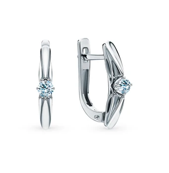 

Gold earrings "diamonds of Yakutia" sunlight sample 585