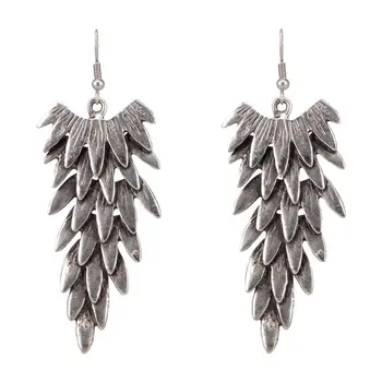 

Earrings jewelery feathers (Lock-hook, jewelery alloy, silver) 53230