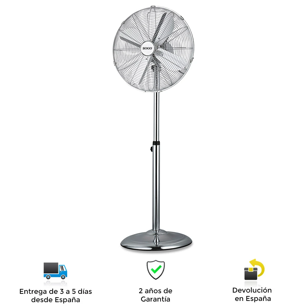 Ventilador de pie de metal Sogo, potente, elegante, moderno, seguridad, flexibilidad, ajustable, calidad, ventiladores, ventilador, de pie|fanáticos| AliExpress