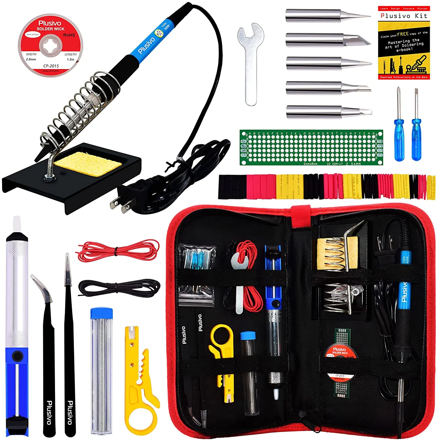 Soldering Iron Kit SET (60W) Adjustable Temperature Electric Soldering Iron Desoldering Pump For Electronics best soldering station Welding Equipment