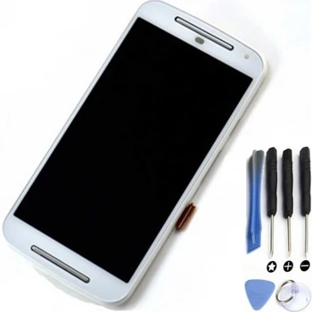 

Display For Motorola Moto G2 | Color White | With Frame |