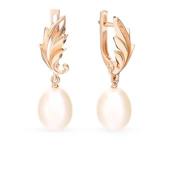 

Gold earrings with pearls sunlight sample 585 test