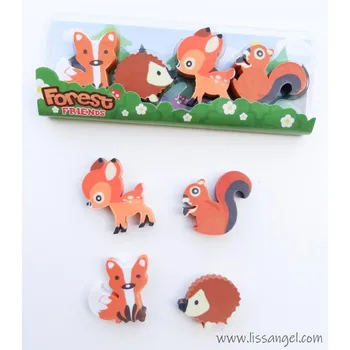 

Pack 4 Erasers Forest Animals