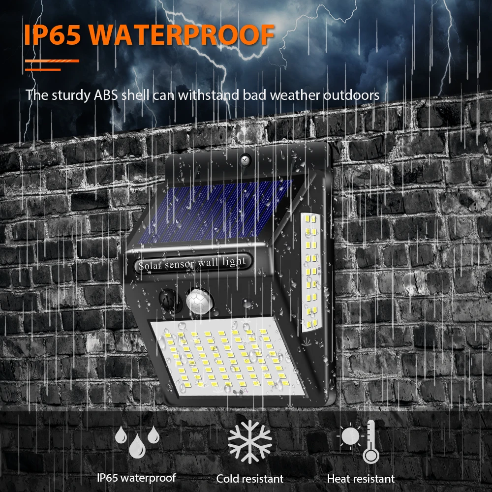 Inghoo Solar Lights Motion Sensor 100 LED Super Bright Lights Solar Outdoor Spotlight Flood Lighting for Backyard Garden