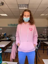 Sweatshirts Hooded Long-Sleeve Printed Female Thick Cute Cartoon Back Velvet