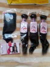 Extensiones de cabello humano 100%, 3 mechones rizados brasileños con cierre, 4x4 pulgadas, color 1b, belleza de moda, no remy, 4 Uds. En total