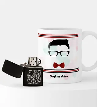 

Personalized Custom Handsome Dad Gasoline Lighter and Mug Set-4