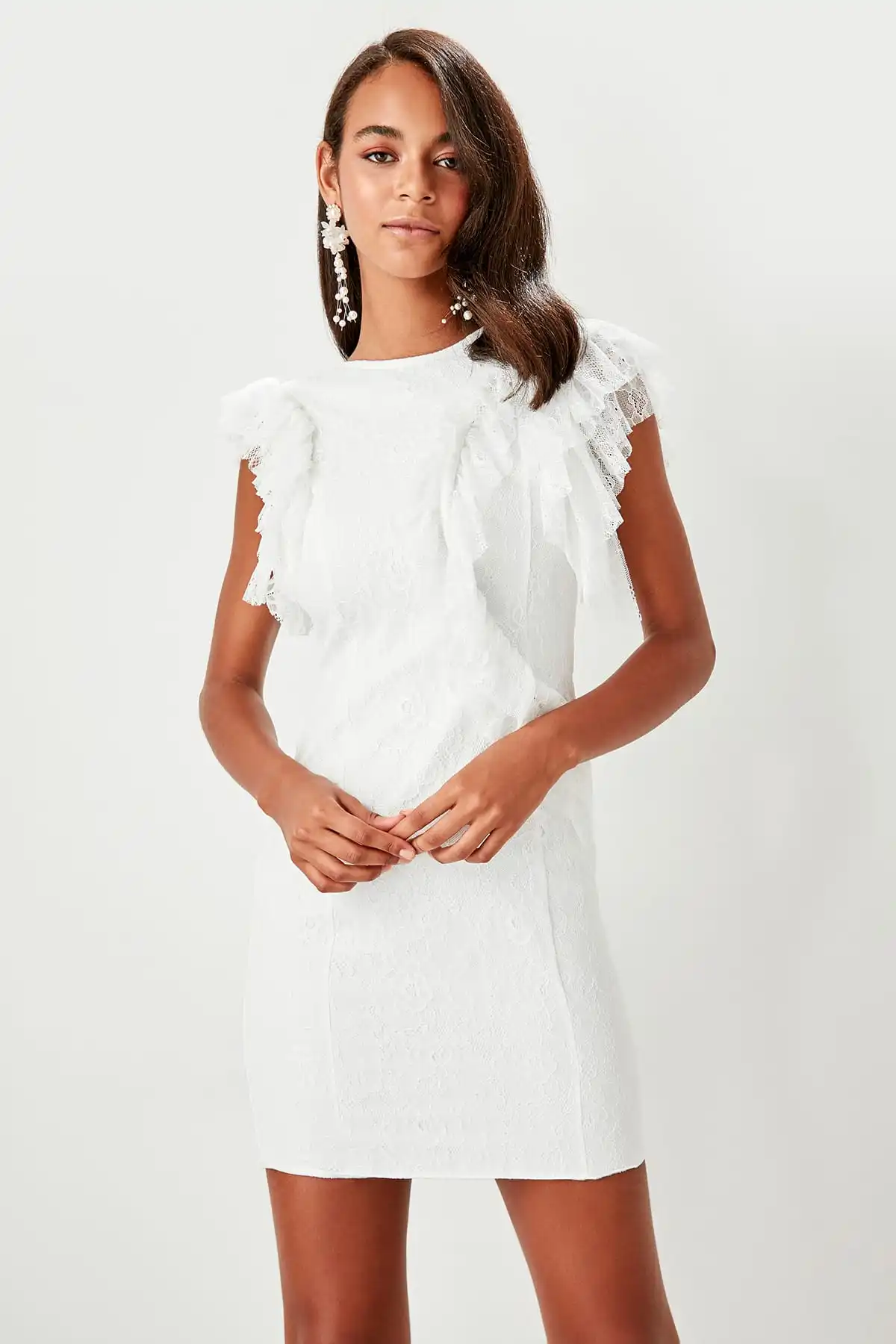 Trendyol Flounces Lace Dress TPRSS19UT0195 | Женская одежда
