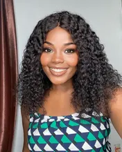 RESHINE-Peluca de pelo rizado de Mongolia, cabello humano con encaje frontal 13x4, 180%, 13x6, cierre de encaje rizado, prearrancado