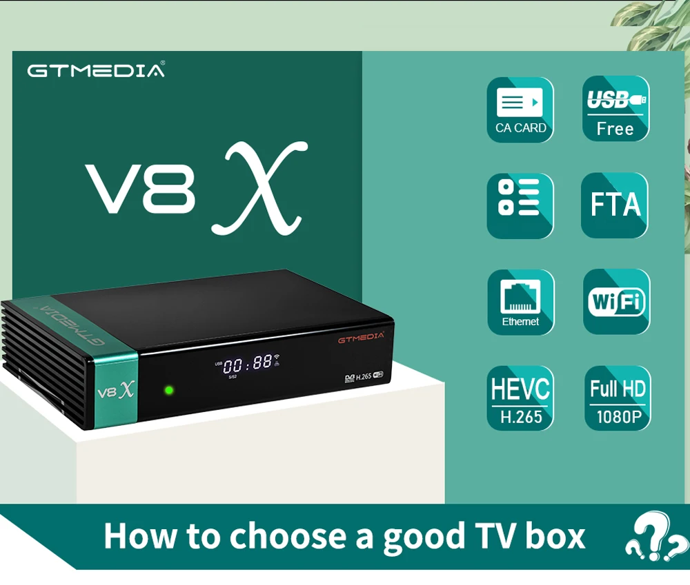 Original V8X satellite receiver with usb wifi upgraded by gtmedia