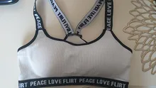 Bra-Top Underwear Letter Gym-Wear Yoga-Bra Fitness Push-Up Sports Running Cotton Solid