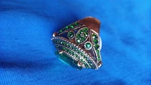 Kinel de lujo anillo para las mujeres aspecto Vintage AAA verde de cristal de la joyería de Boho de Color oro encanto étnico anillo de boda