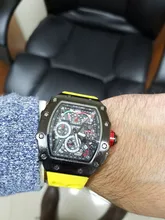 Reloj deportivo con esfera grande para hombre, cronógrafo de cuarzo, militar, dorado, de lujo, Hip-Hop