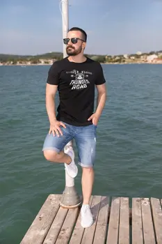 

Angemiel Wear Thunder Road Cotton Black Male T-Shirt