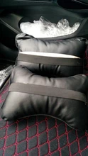 Almohada de cuello para coche, reposacabezas de cuero genuino, diseño de protección de seguridad, soporte de descanso, color negro, accesorios de seguridad para automóviles, Uds.