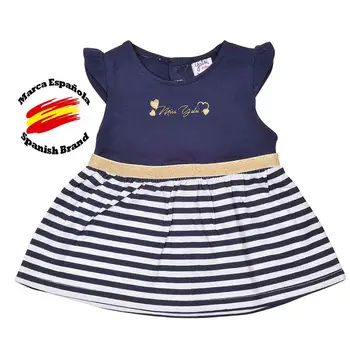 

Yatsi, dress baby clothes cotton, sleeveless, color navy blue, gold tone in waist detail, new summer collection 2020