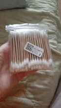 100 unids/bolsa de doble cabeza desechable de algodón de maquillaje hisopo de algodón suave brotes médicos palos de madera nariz y orejas Herramientas de limpieza Cotonete
