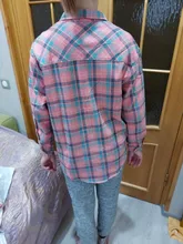 Plaid Shirt Blouse Women Tops Blusas Long-Sleeve Loose Flannel Plus-Size Cotton New-Brand