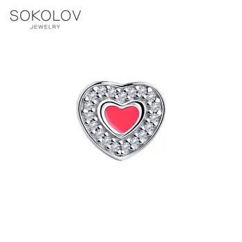 

SOKOLOV suspension of silver and enamel fianitami fashion jewelry 925 women's/men's, male/female, women's male, pendants for neck women