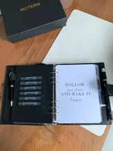 Moterm-Agenda de anillos de lujo con carpeta de anillos plateados, organizador de Agenda, diario, Bloc de notas, cuaderno de bocetos, A5, 30 MM, nueva serie