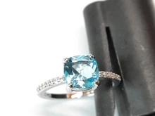 Huitan-anillo cuadrado de piedra azul para mujer, accesorios sencillos minimalistas, sortija, banda, joyería Anillos De Compromiso elegantes