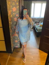 Mini Dress Vestidos Lace Elegant Off-Shoulder Summer Sexy Women Flare-Sleeve Slash-Neck